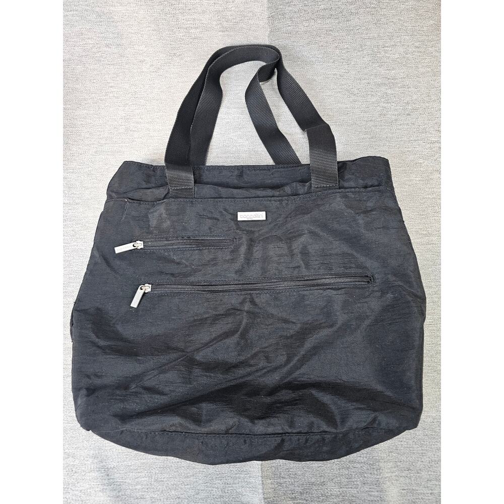 Baggallini Shoulder Tote Carry All Bag Black w/Tan Interior Medium Size
